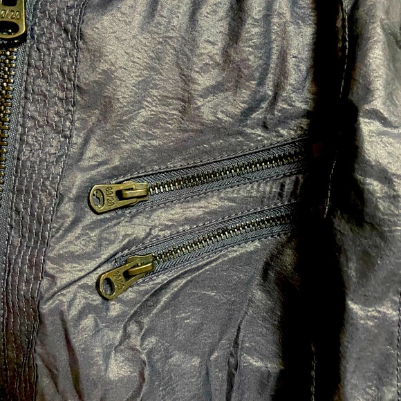 High End The Eighty Twenty Bauhaus Retro Women’s M Cafe Racer Navy Blue Jacket - Picture 5 of 6